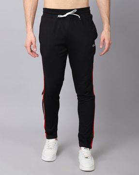 drawstring waist fitted track pants