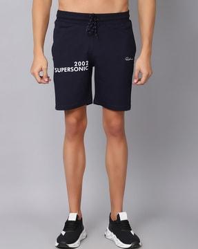 drawstring waist flat front shorts