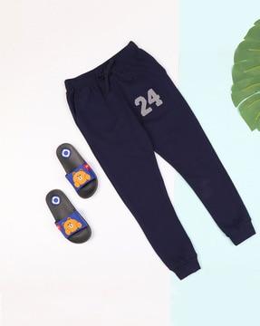 drawstring waist joggers with applique