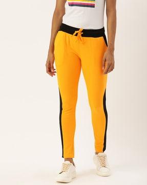 drawstring waist running track pants