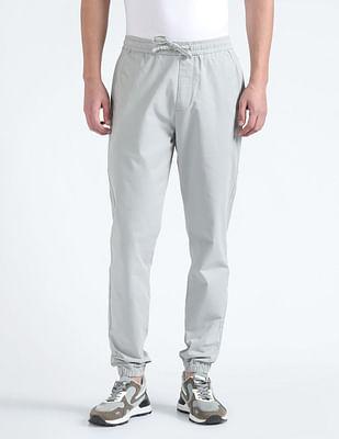 drawstring waist slim joggers