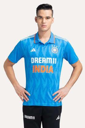 dream 11 polyester polo men's indian cricket jersey - blue