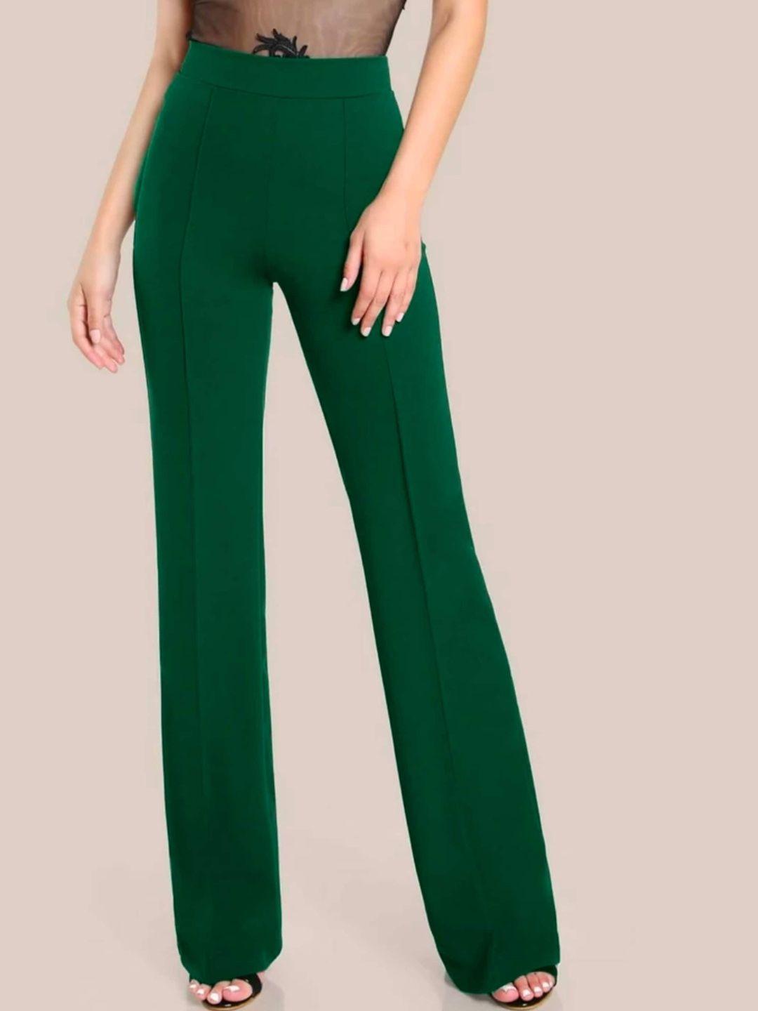 dream beauty fashion women green parallel trouser