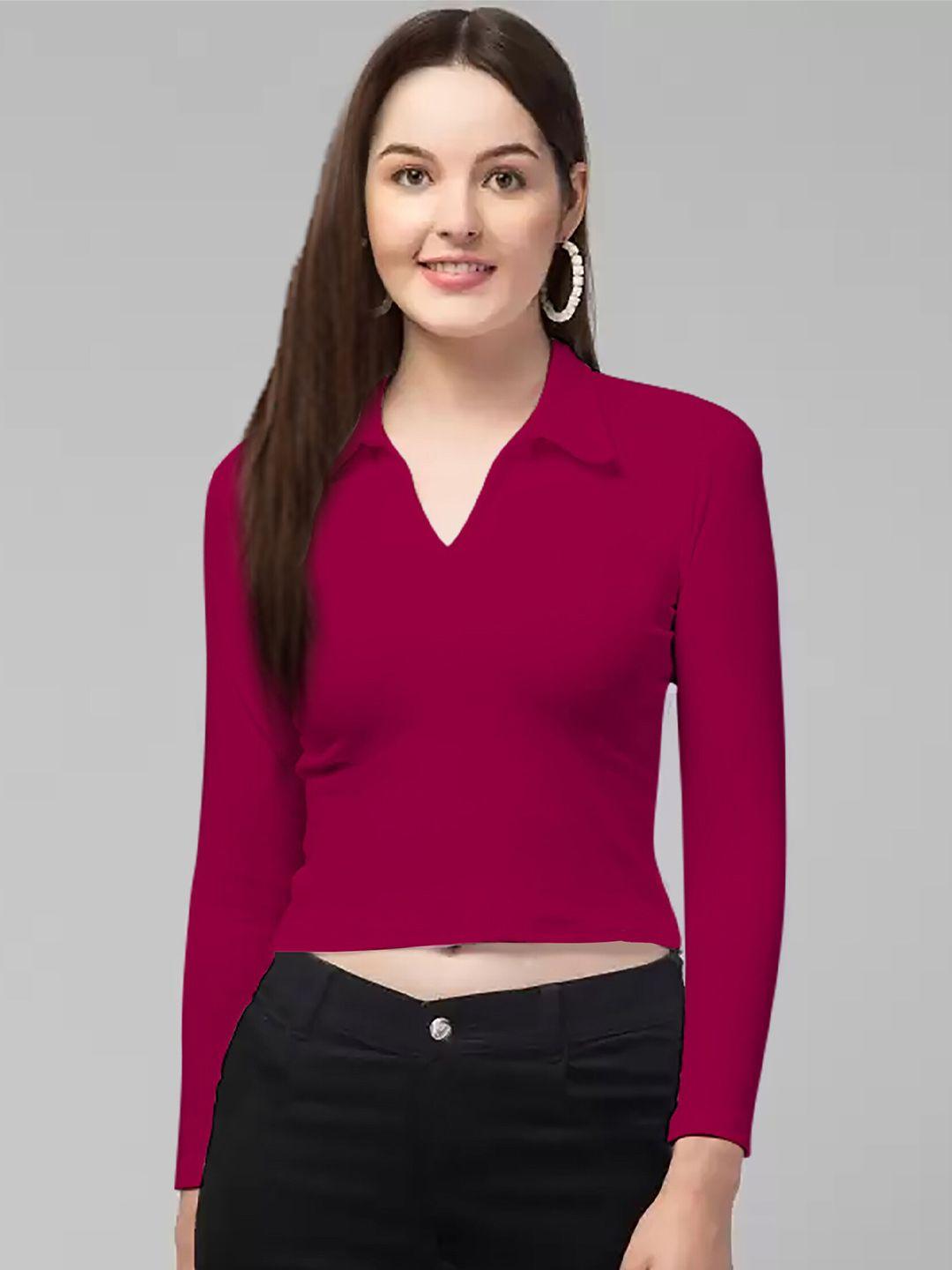 dream beauty fashion shirt collar fitted crop top