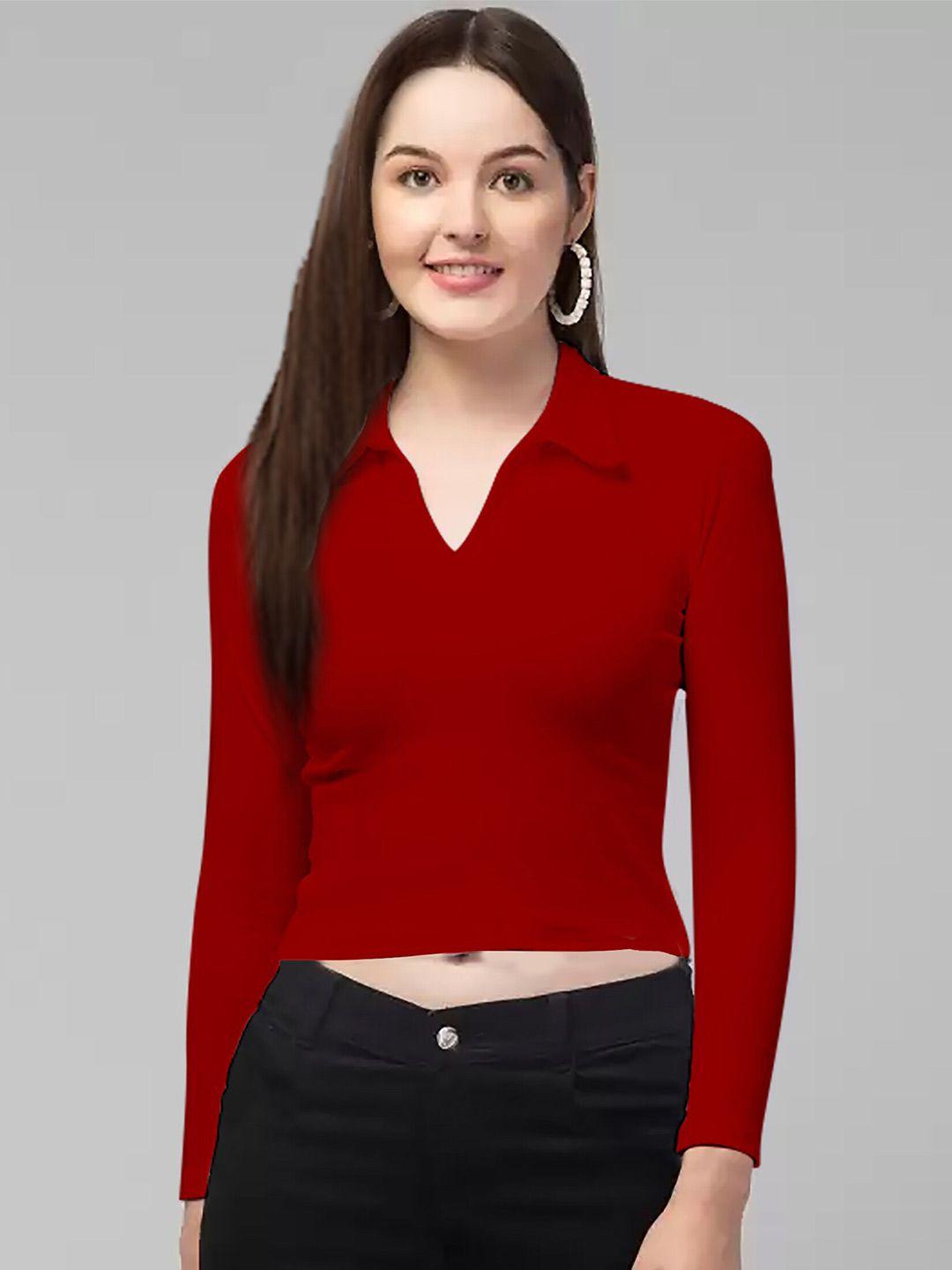 dream beauty fashion shirt collar fitted crop top