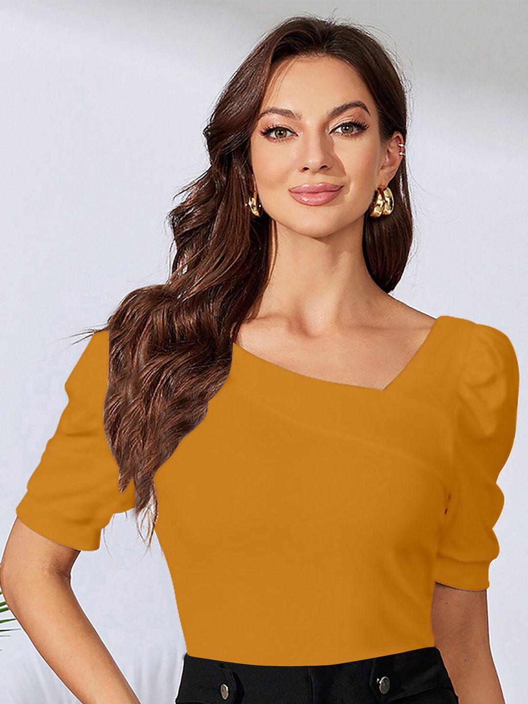 dream beauty fashion v-neck puff sleeves top