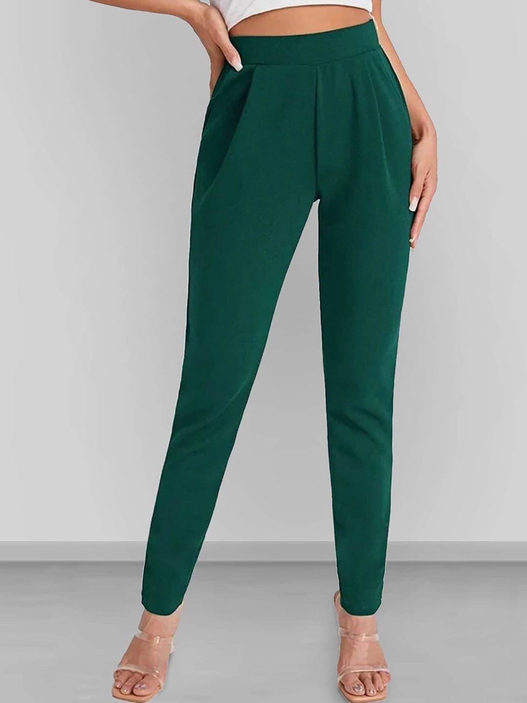 dream beauty fashion women slim fit high-rise wrinkle free trousers