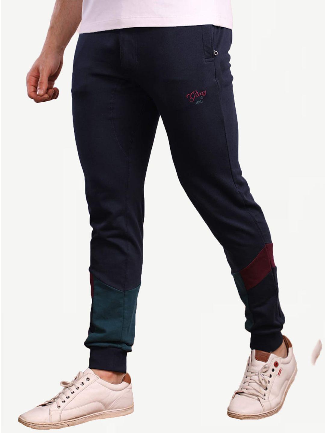 dream of glory inc men navy blue solid joggers