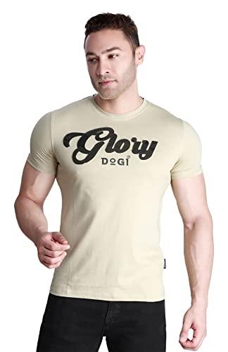 dream of glory inc. men's regular fit t-shirt (dogi-beige-005_m)