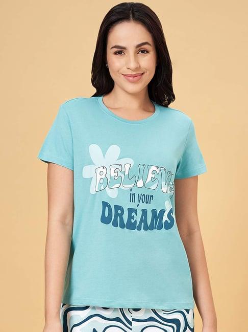 dreamz by pantaloons blue cotton printed t-shirt