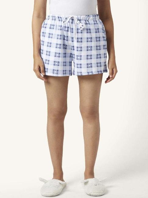 dreamz by pantaloons white cotton chequered shorts