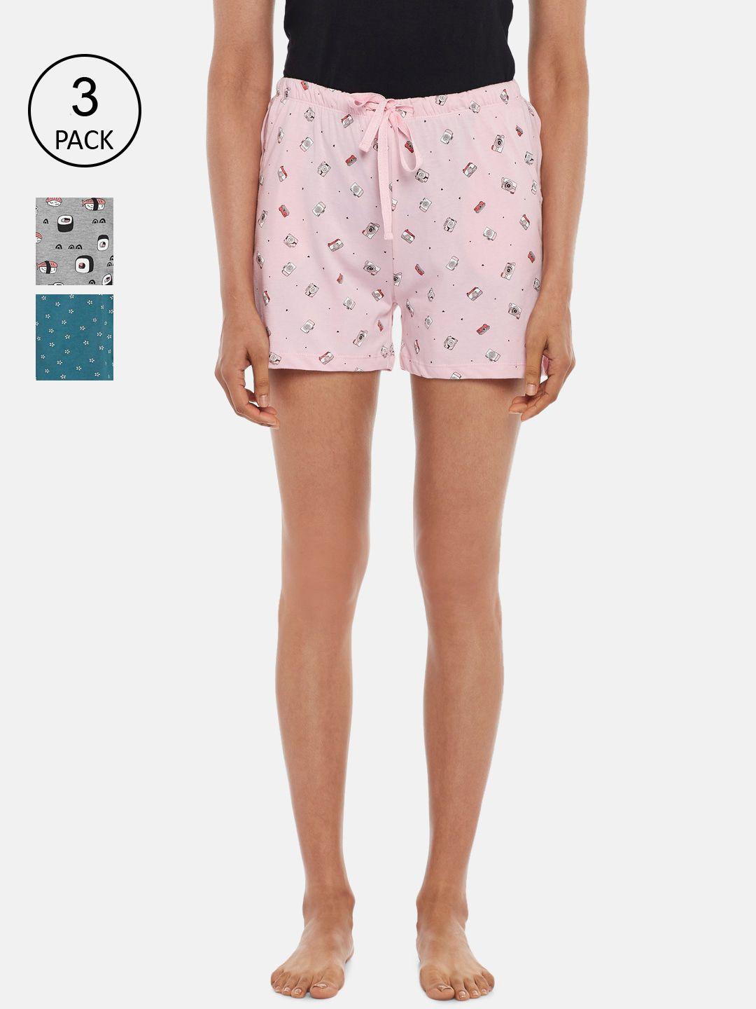 dreamz by pantaloons women multicoloured printed lounge shorts