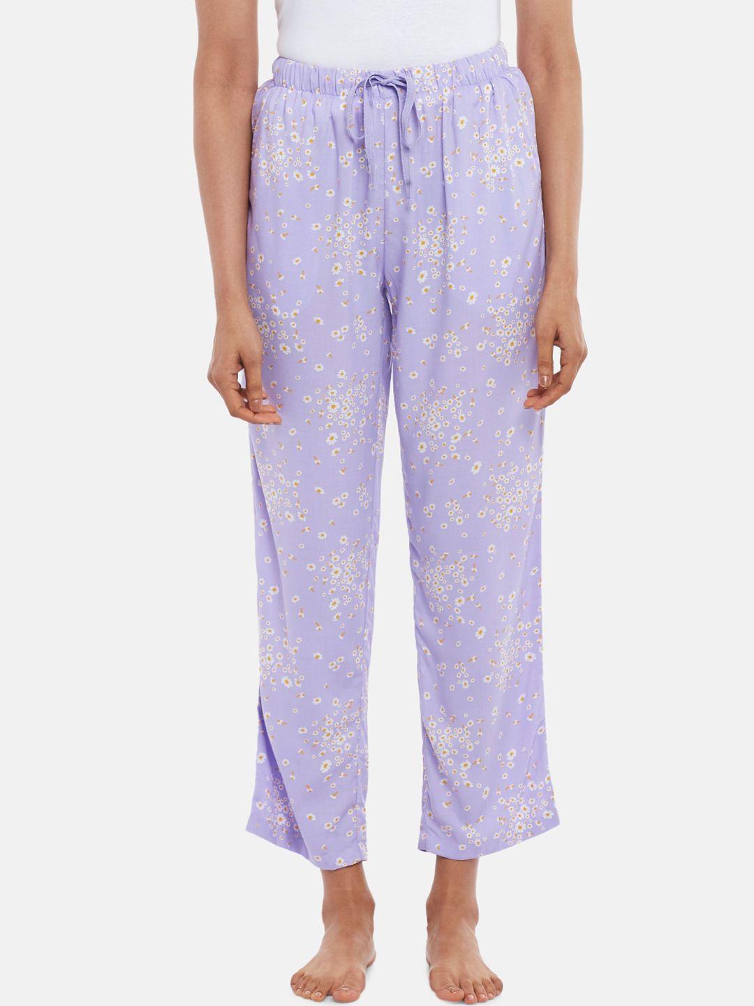 dreamz by pantaloons women purple printed lounge pants