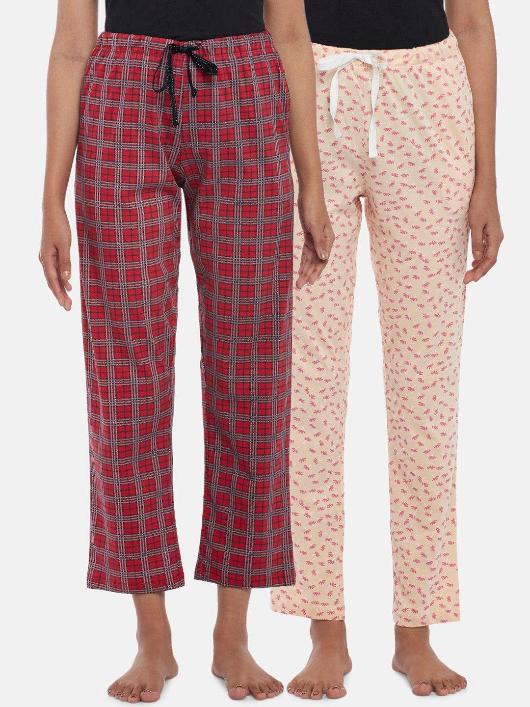 dreamz by pantaloons women set of 2 cotton lounge pants