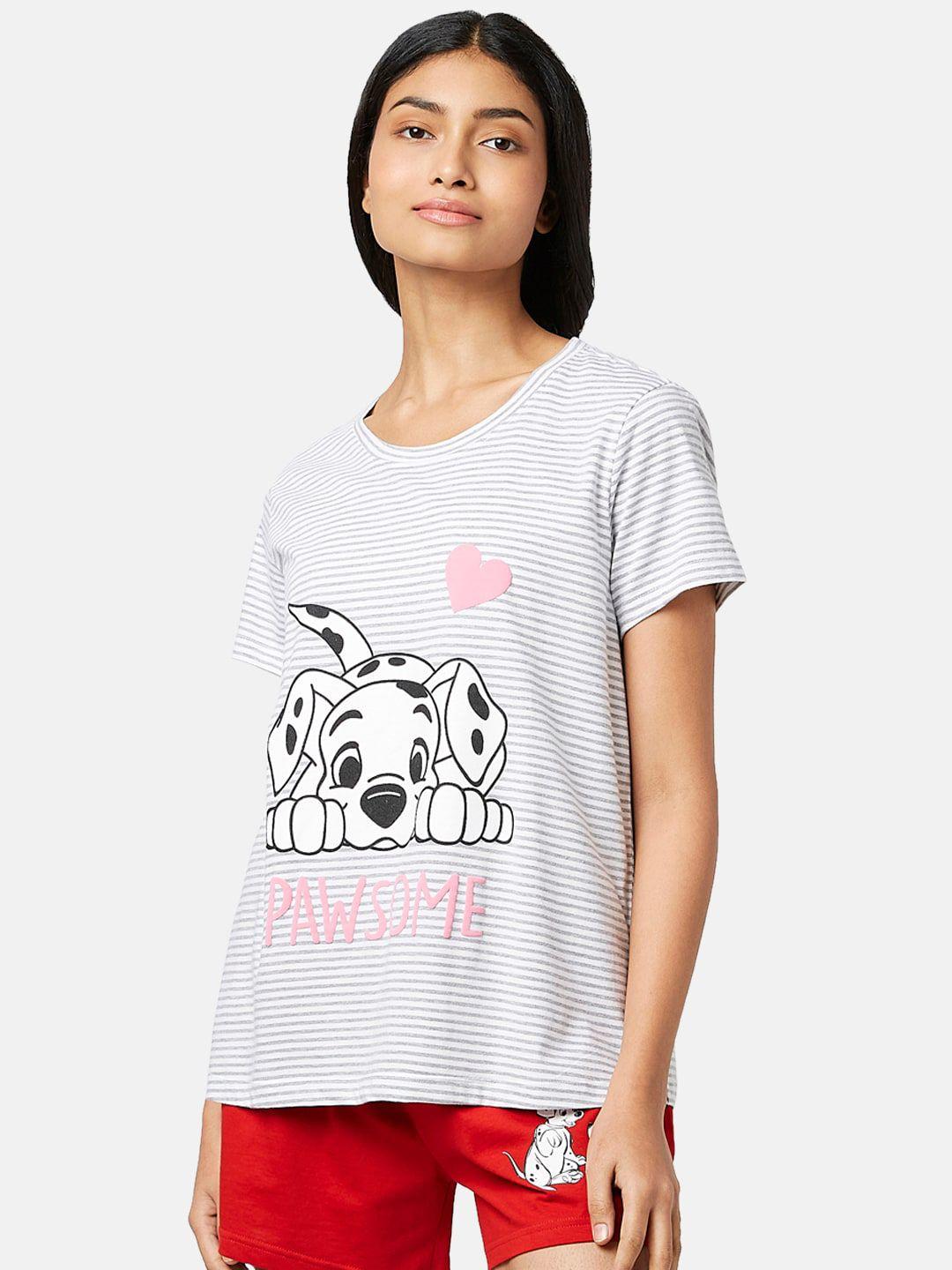 dreamz by pantaloons 101 dalmatians graphic printed round neck cotton regular t-shirt