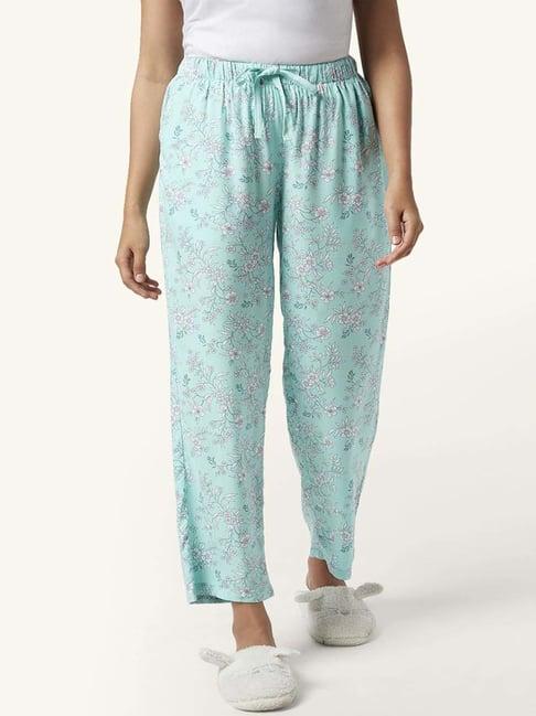 dreamz by pantaloons aqua blue floral print pyjamas