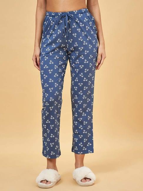 dreamz by pantaloons blue cotton printed pyjamas