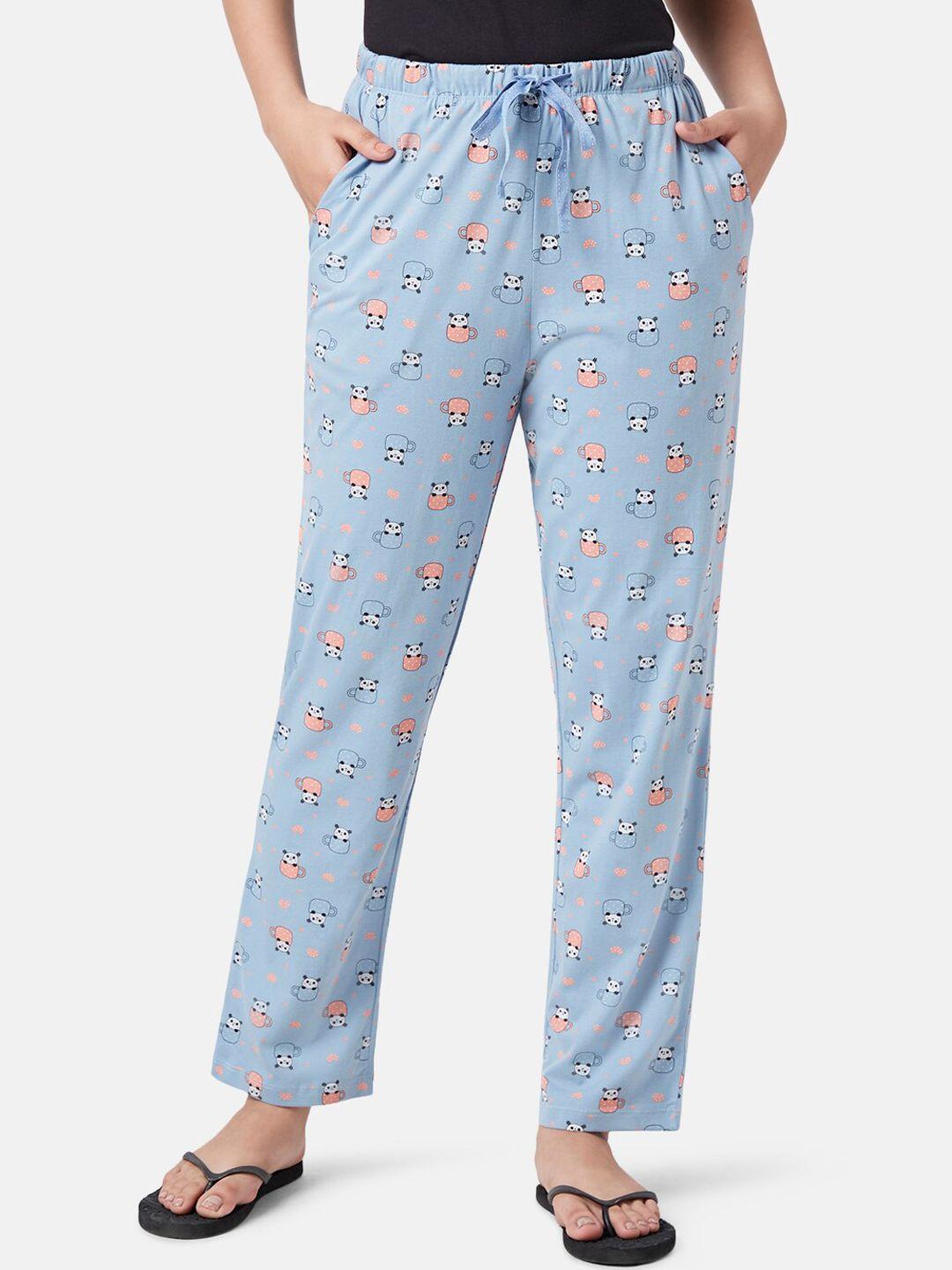 dreamz by pantaloons floral printed mid rise cotton pyjamas