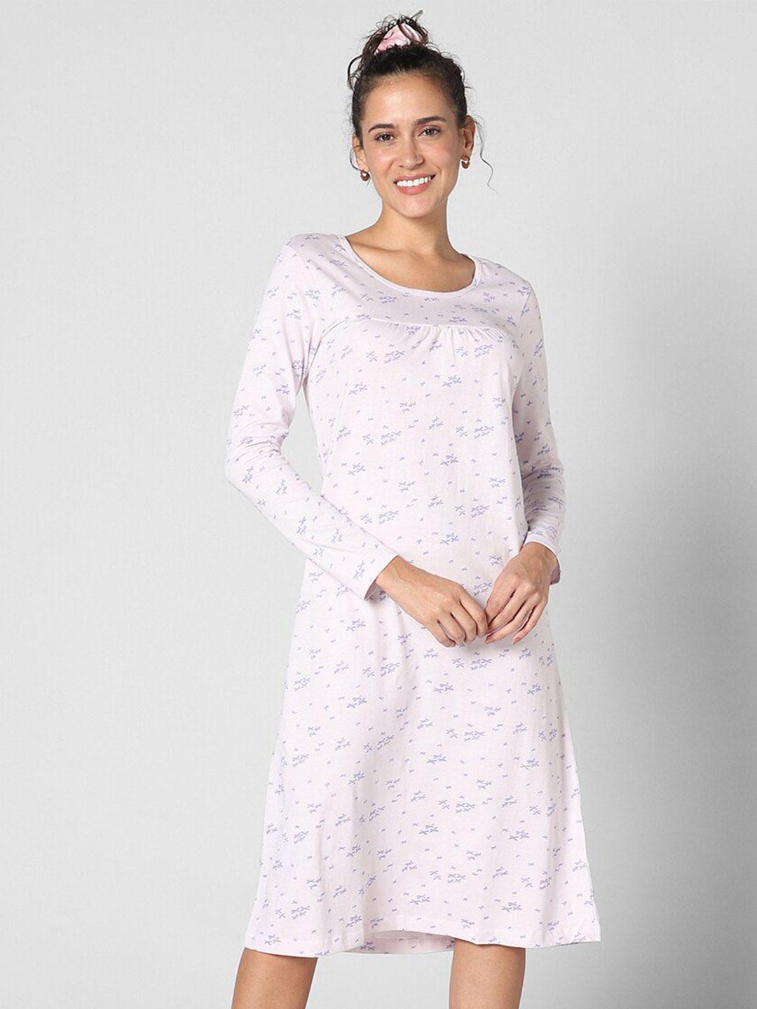 dreamz by pantaloons floral printed pure cotton t-shirt nightdress