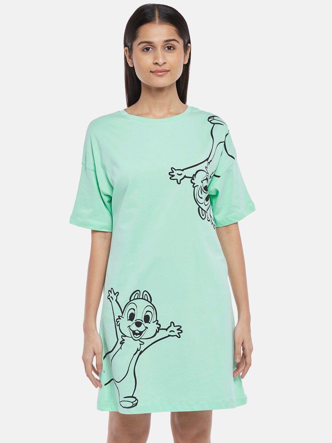 dreamz by pantaloons graphic printed pure cotton t-shirt nightdress