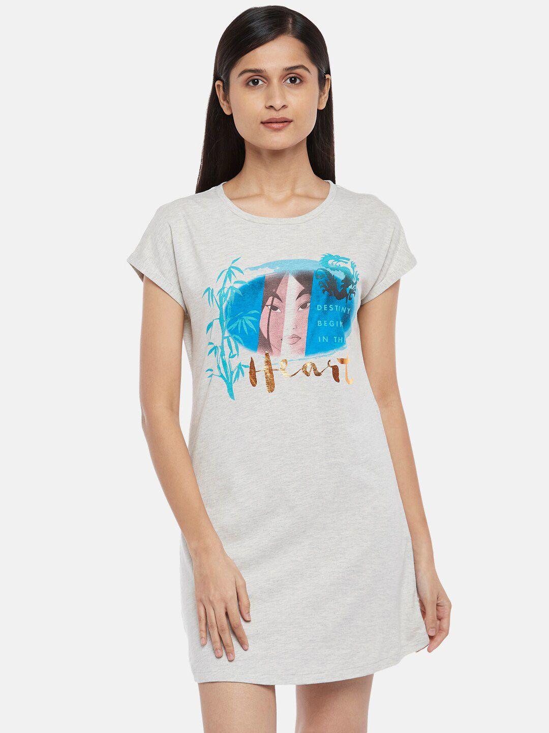 dreamz by pantaloons graphic printed pure cotton t-shirt nightdress