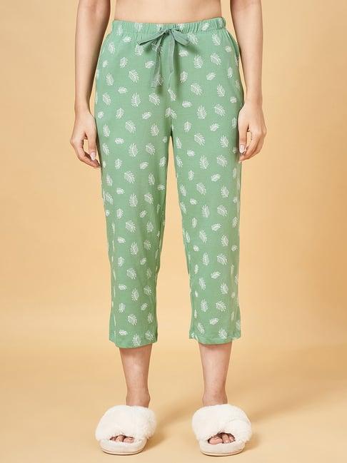 dreamz by pantaloons green cotton printed capris