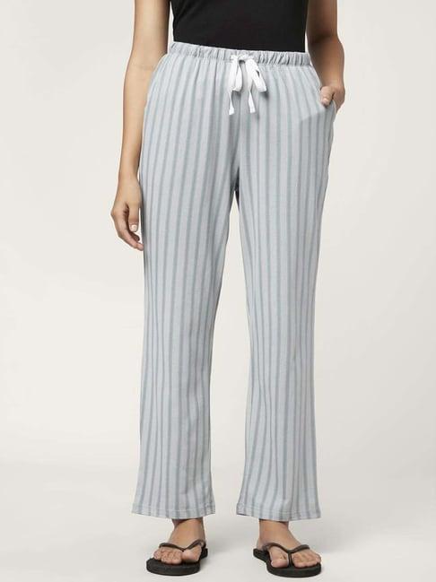 dreamz by pantaloons grey blue cotton striped pyjamas