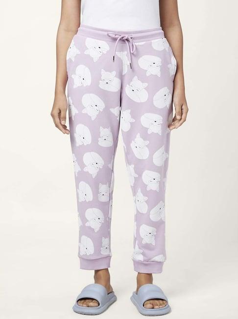 dreamz by pantaloons lilac cotton printed joggers