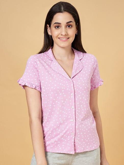 dreamz by pantaloons lilac cotton printed night shirt