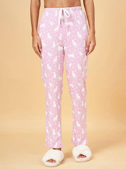 dreamz by pantaloons lilac cotton printed pyjamas