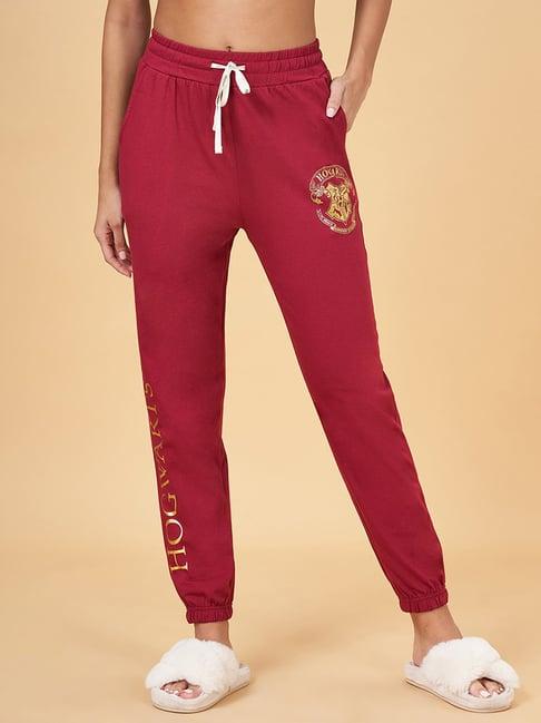 dreamz by pantaloons maroon cotton printed joggers