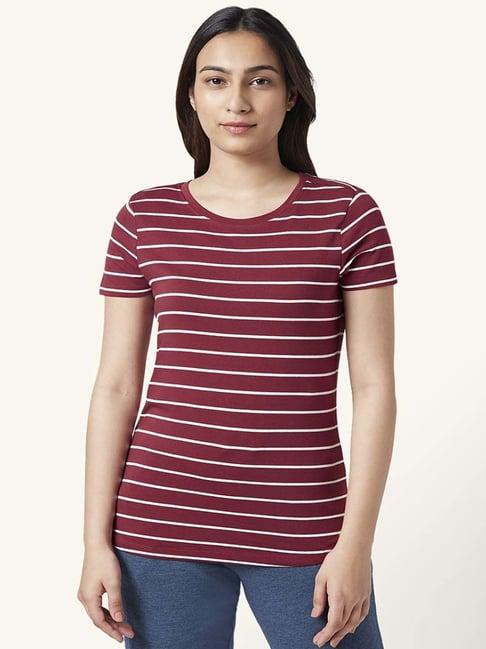dreamz by pantaloons maroon cotton striped top