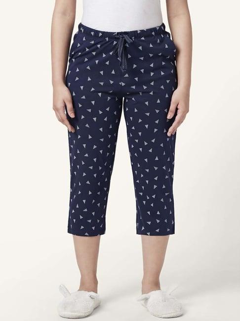 dreamz by pantaloons navy cotton printed capris