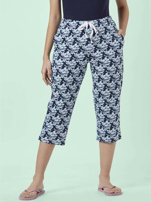 dreamz by pantaloons navy cotton printed capris