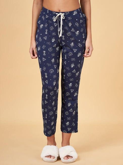 dreamz by pantaloons navy cotton printed pyjamas