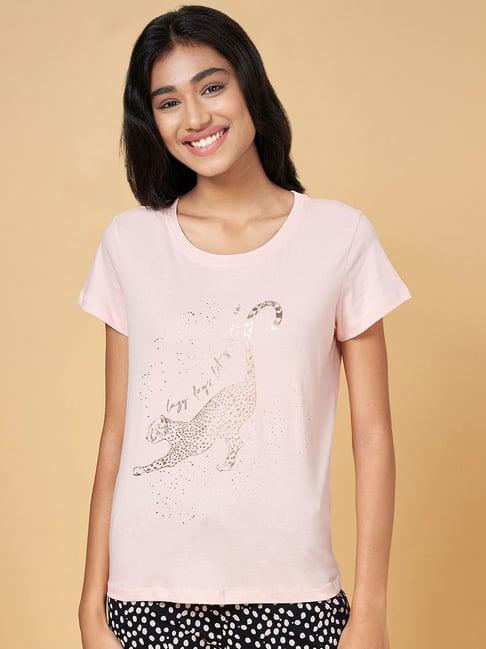 dreamz by pantaloons pink cotton graphic print t-shirt