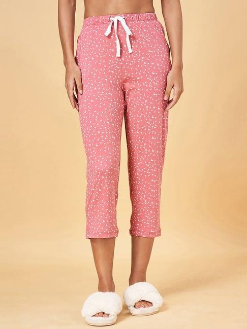 dreamz by pantaloons pink cotton printed capris