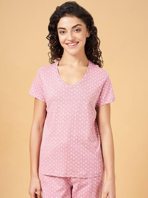 dreamz by pantaloons pink cotton printed t-shirt