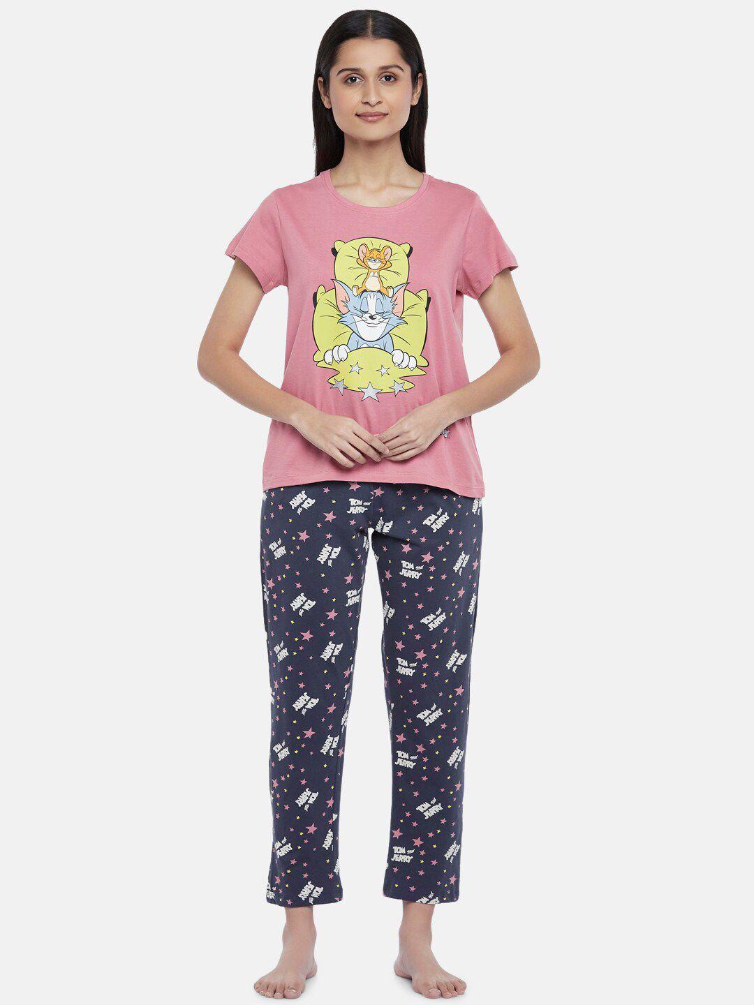 dreamz by pantaloons tom & jerry printed pure cotton night suit