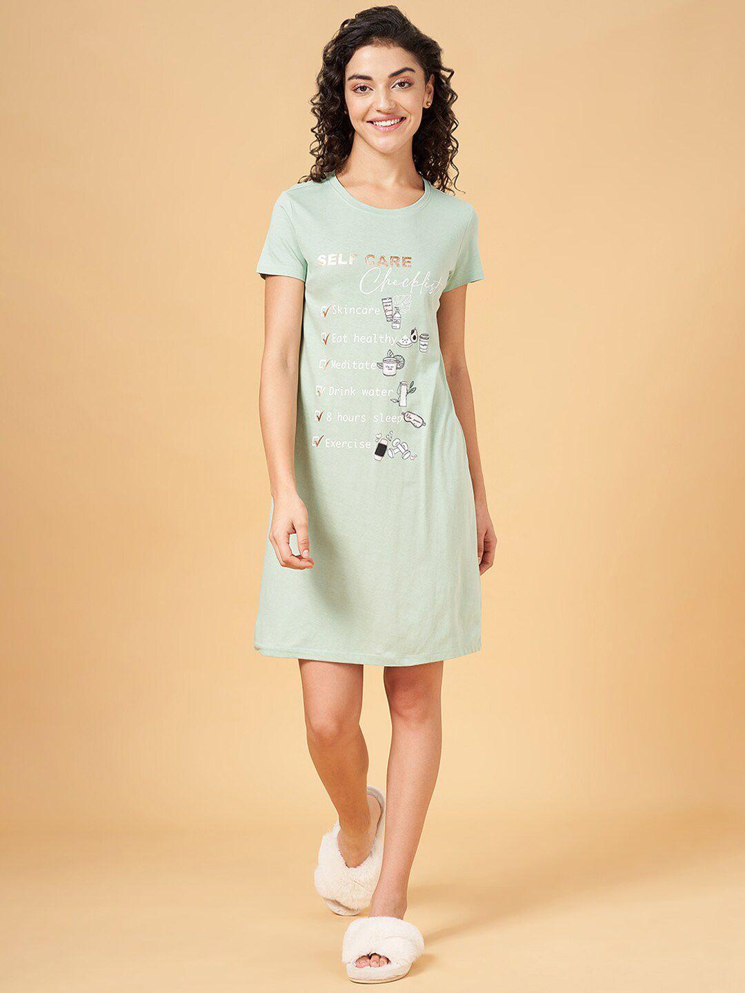 dreamz by pantaloons typography printed pure cotton t-shirt nightdress