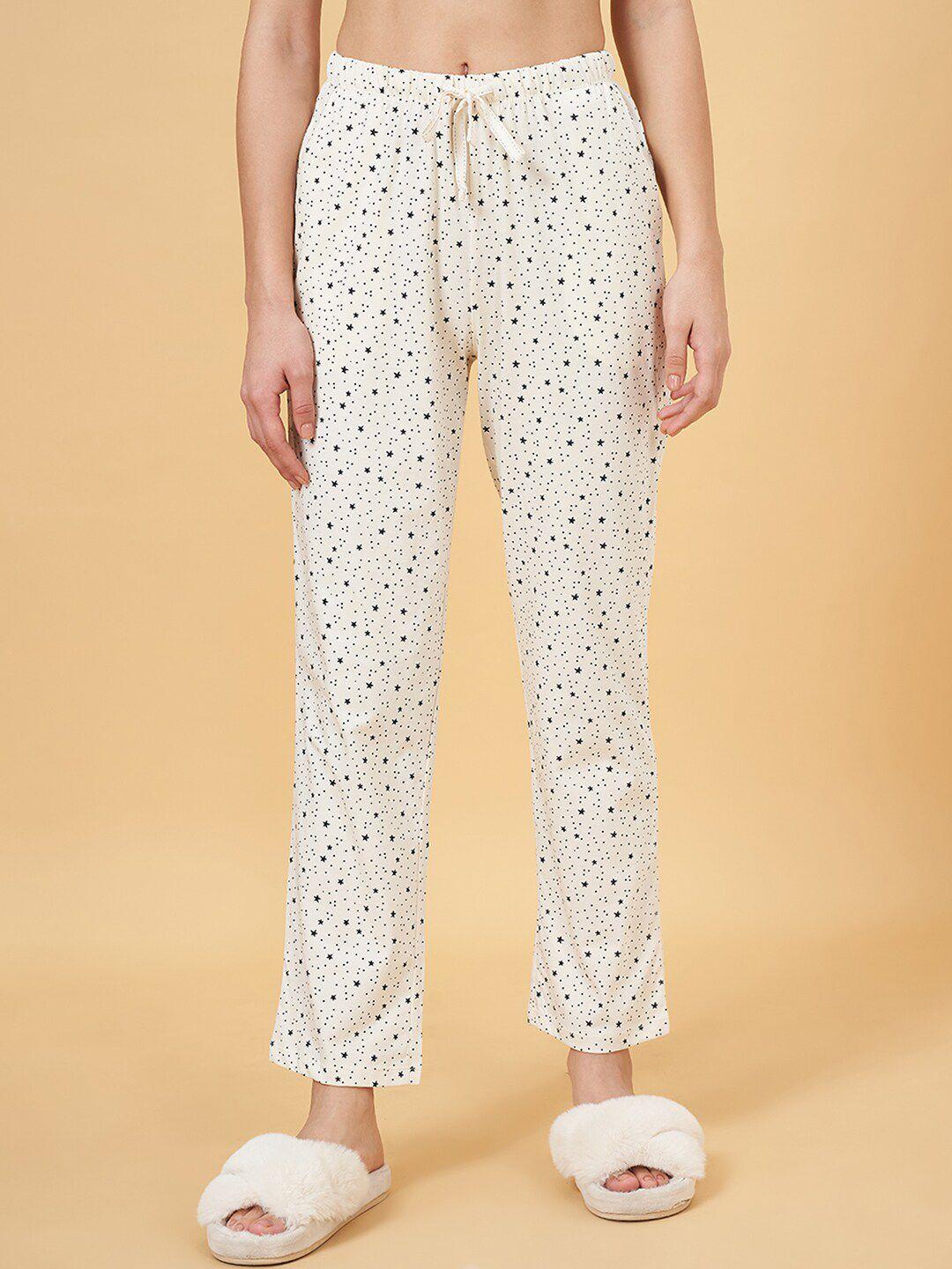 dreamz by pantaloons women conversational printed pure cotton straight lounge pants