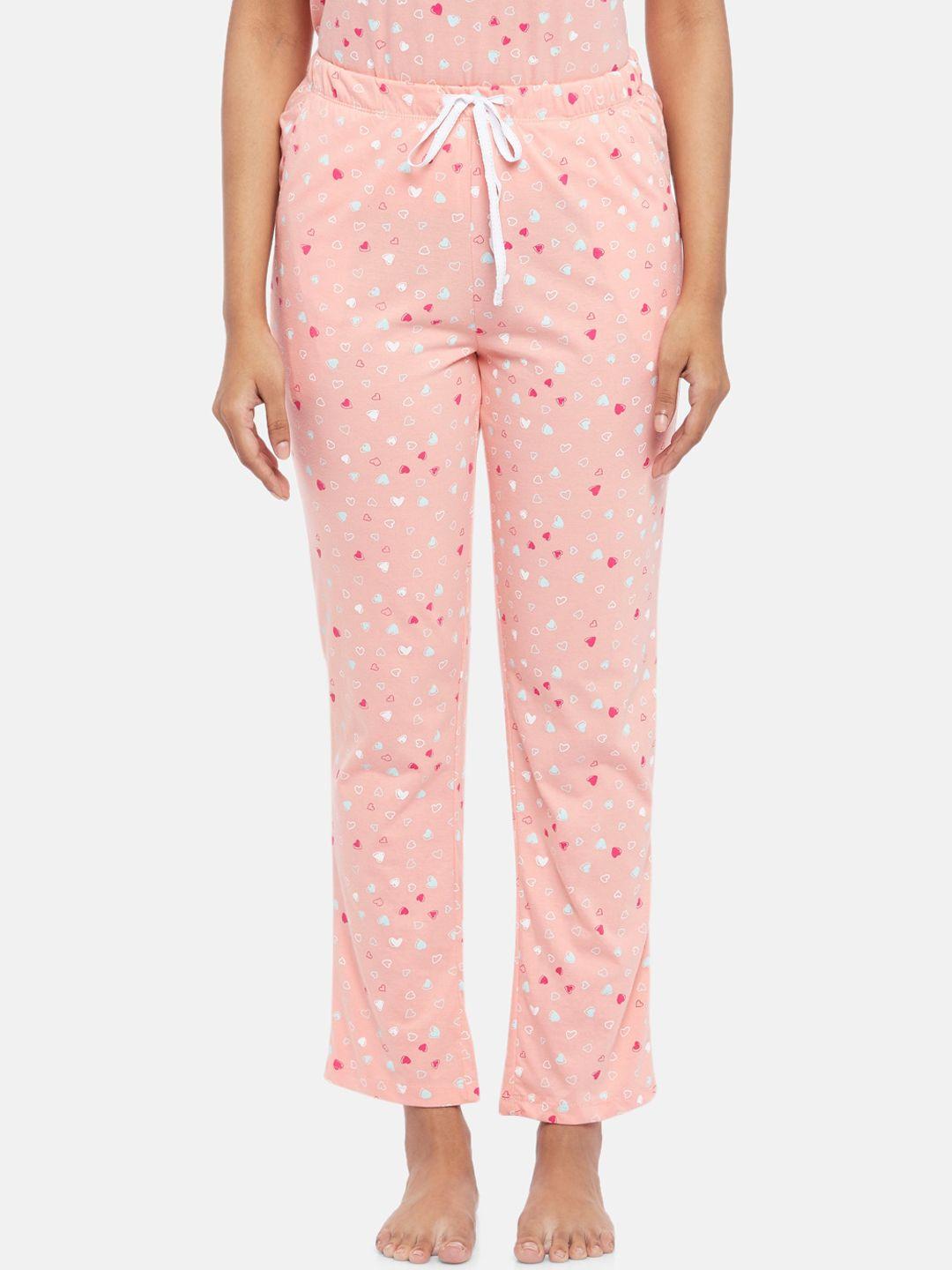 dreamz by pantaloons women dusty pink mid-rise printed track pants