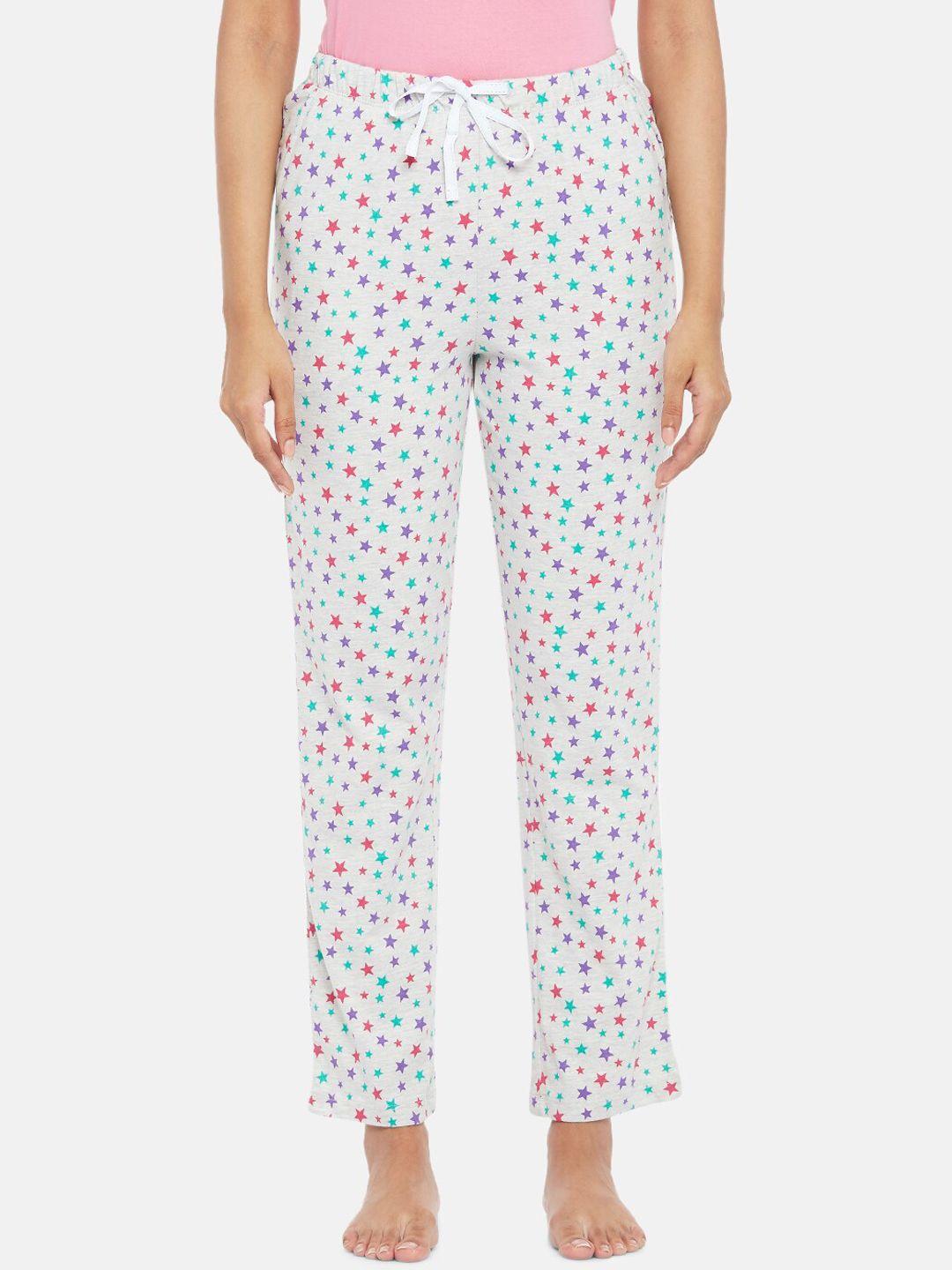 dreamz by pantaloons women grey melange printed pyjamas
