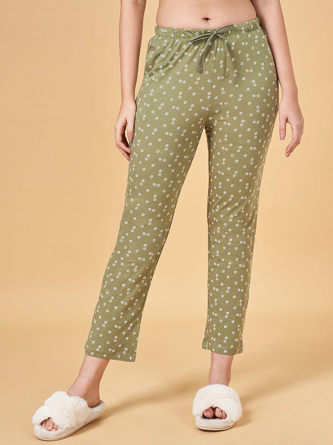 dreamz by pantaloons women mid-rise printed pure cotton lounge pant