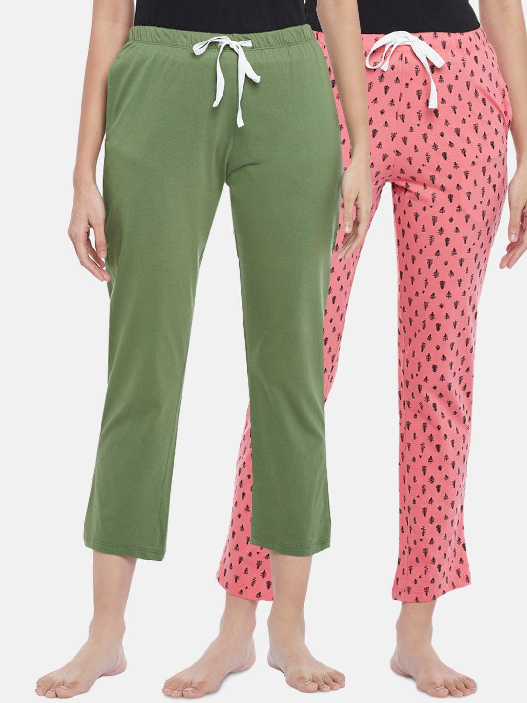 dreamz by pantaloons women pack of 2 printed cotton lounge pants