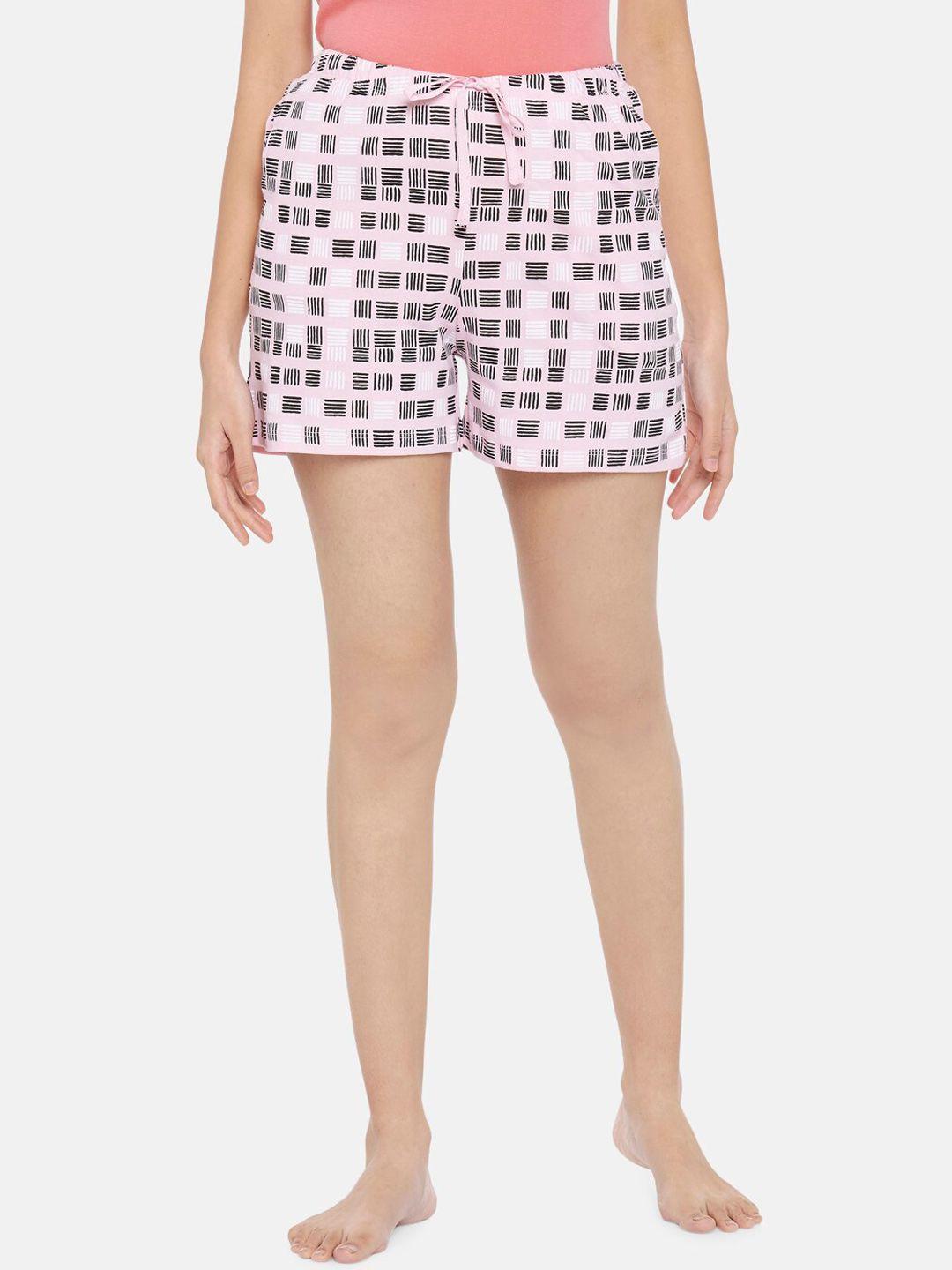 dreamz by pantaloons women pink printed regular lounge shorts