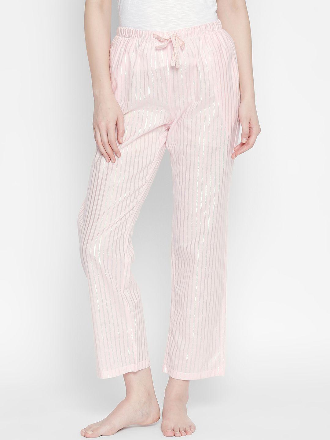 dreamz by pantaloons women pink striped lounge pants