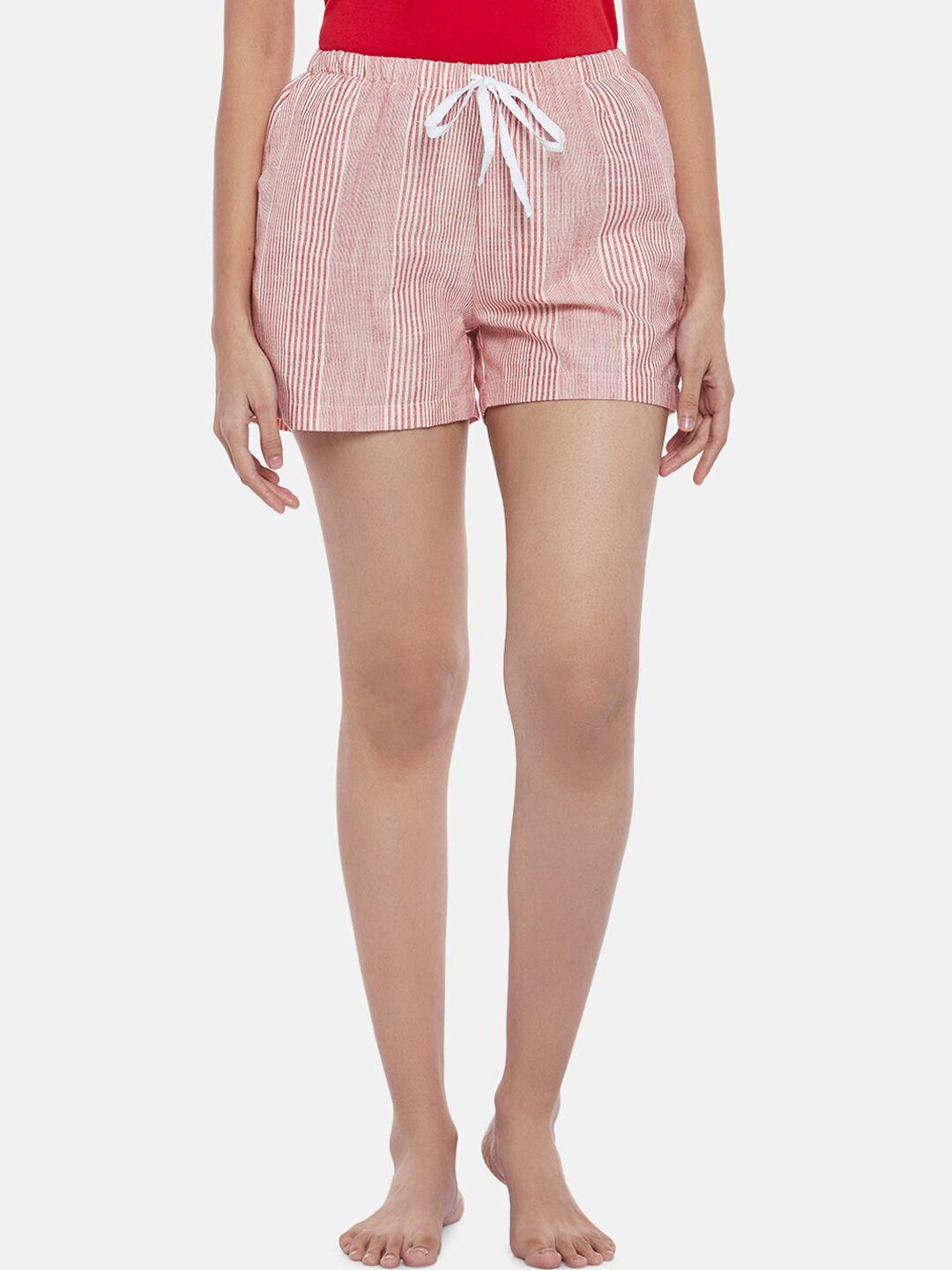 dreamz by pantaloons women red striped lounge shorts