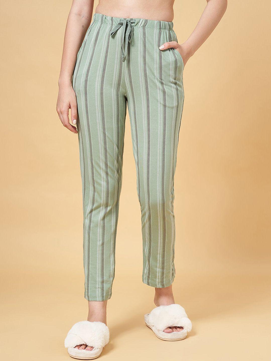 dreamz by pantaloons women striped pure cotton lounge pants