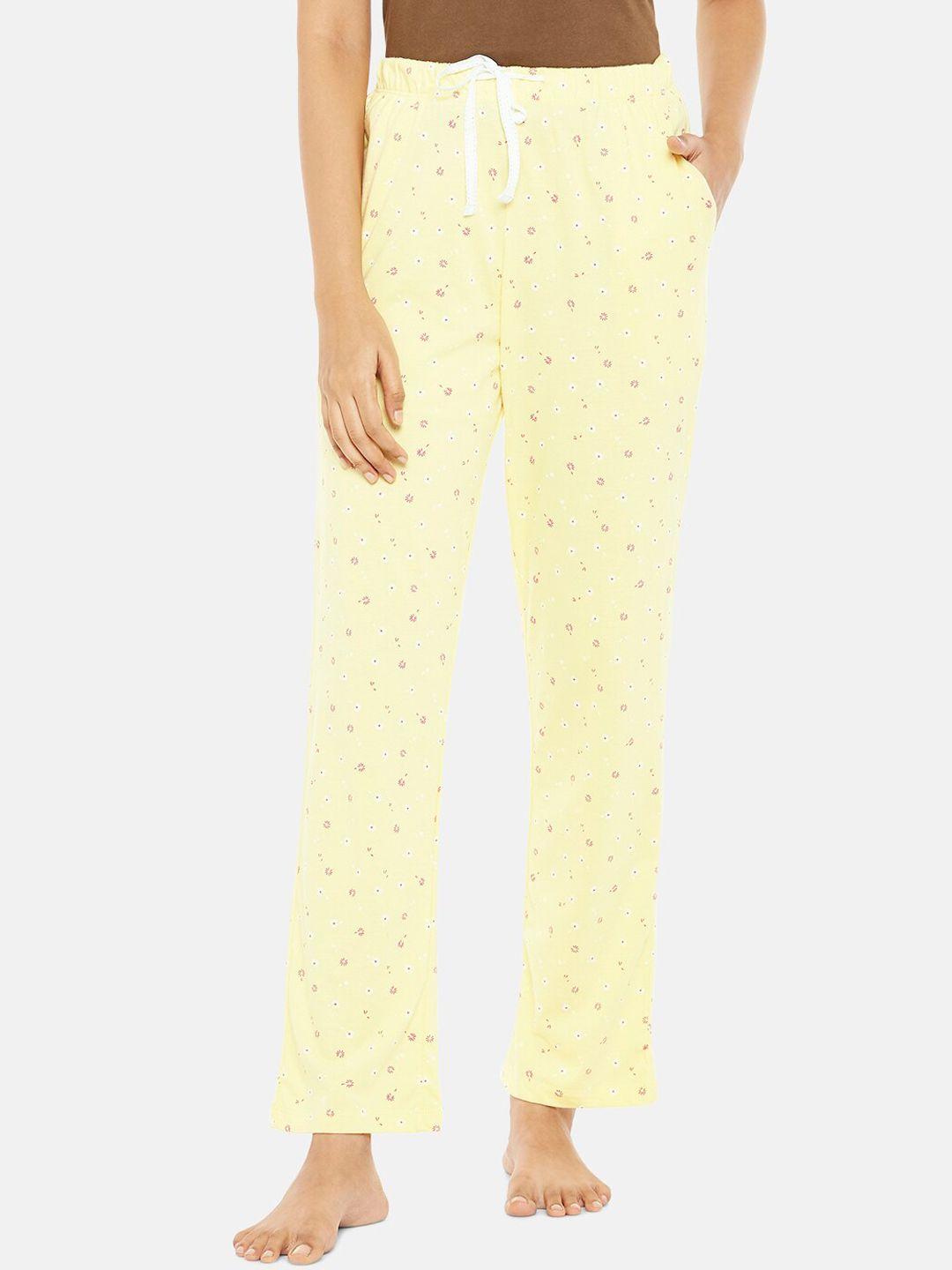dreamz by pantaloons women yellow printed pyjamas